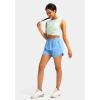G Gradual Women’s Running Shorts with Zipper Pockets Quick Dry Athletic Workout Gym 3″ Shorts for Women with Comfy Liner(Light Blue)