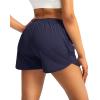 G Gradual Women’s Running Shorts with Zipper Pockets Quick Dry Athletic Workout Gym 3″ Shorts for Women with Comfy Liner(Navy)