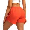 G Gradual Women’s Running Shorts with Zipper Pockets Quick Dry Athletic Workout Gym 3″ Shorts for Women with Comfy Liner(Orange)