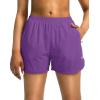G Gradual Women’s Running Shorts with Zipper Pockets Quick Dry Athletic Workout Gym 3″ Shorts for Women with Comfy Liner(Purple)