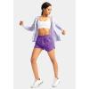 G Gradual Women’s Running Shorts with Zipper Pockets Quick Dry Athletic Workout Gym 3″ Shorts for Women with Comfy Liner(Purple)