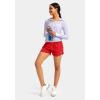 G Gradual Women’s Running Shorts with Zipper Pockets Quick Dry Athletic Workout Gym 3″ Shorts for Women with Comfy Liner(Red)