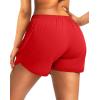 G Gradual Women’s Running Shorts with Zipper Pockets Quick Dry Athletic Workout Gym 3″ Shorts for Women with Comfy Liner(Red)