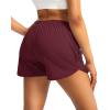 G Gradual Women’s Running Shorts with Zipper Pockets Quick Dry Athletic Workout Gym 3″ Shorts for Women with Comfy Liner(Wine)