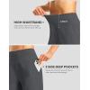 Women’s Athletic Shorts with Zipper Pocket 7″ High Waisted Stretchy Bermuda Shorts for Women Workout Running Casual(Dark Grey)