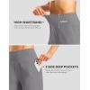 Women’s Athletic Shorts with Zipper Pocket 7″ High Waisted Stretchy Bermuda Shorts for Women Workout Running Casual(Grey)