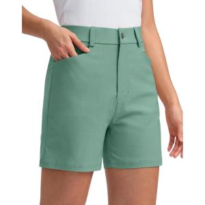 G Gradual 5″ Women’s Golf Shorts Stretchy Lightweight Outdoor Hiking Shorts with Pockets Shorts for Women Casual Summer(Thyme)