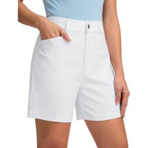 G Gradual 5″ Women’s Golf Shorts Stretchy Lightweight Outdoor Hiking Shorts with Pockets Shorts for Women Casual Summer(White)