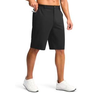 G Gradual Casual Shorts for Men 11″ Lightweight Men’s Golf Shorts Stretch with 3 Pockets Quick Dry Summer Breathable Shorts(Black)