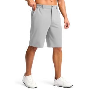 G Gradual Casual Shorts for Men 11″ Lightweight Men’s Golf Shorts Stretch with 3 Pockets Quick Dry Summer Breathable Shorts(Bright Gray)