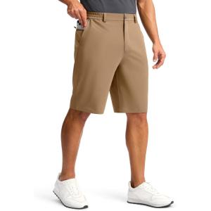 G Gradual Casual Shorts for Men 11″ Lightweight Men’s Golf Shorts Stretch with 3 Pockets Quick Dry Summer Breathable Shorts(Dark Khaki)