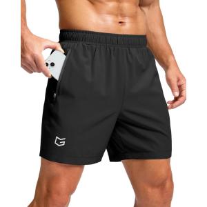 G Gradual Men’s Athletic Running Shorts with Zipper Pockets Quick Dry 7″/ 5″/ 9″ Workout Gym Shorts for Basketball Hiking(Black)