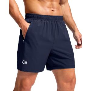 G Gradual Men’s Athletic Running Shorts with Zipper Pockets Quick Dry 7″/ 5″/ 9″ Workout Gym Shorts for Basketball Hiking(Navy)