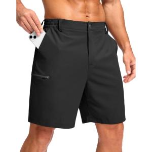 G Gradual Men’s Casual Shorts 7″/ 9″ Lightweight 4 Pockets Stretch Quick-Dry Summer Shorts for Golf Work Hiking Trips(Black)