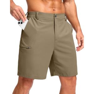 G Gradual Men’s Casual Shorts 7″/ 9″ Lightweight 4 Pockets Stretch Quick-Dry Summer Shorts for Golf Work Hiking Trips(Medium Khaki)