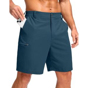 G Gradual Men’s Casual Shorts 7″/ 9″ Lightweight 4 Pockets Stretch Quick-Dry Summer Shorts for Golf Work Hiking Trips(Tibetan Blue)