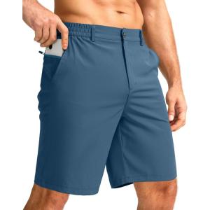 G Gradual Men’s Casual Shorts 9″ Lightweight Golf Shorts for Men Stretch with 3 Pockets Quick Dry Breathable Work Shorts(Blue)