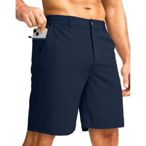 G Gradual Men’s Casual Shorts 9″ Lightweight Golf Shorts for Men Stretch with 3 Pockets Quick Dry Breathable Work Shorts(Navy)