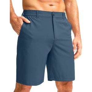 G Gradual Men’s Casual Shorts 9″ Lightweight Golf Shorts for Men Stretch with 3 Pockets Quick Dry Breathable Work Shorts(Tibetan Blue)