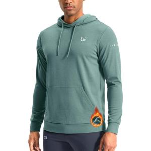 G Gradual Men’s Fleece Hoodie Long Sleeve Athletic Workout Shirts Winter Warm Soft Hooded Sweatshirts for Men with Pockets(O-beryl Green Heather)