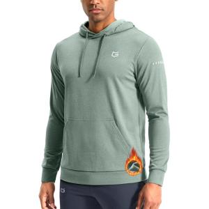 G Gradual Men’s Fleece Hoodie Long Sleeve Athletic Workout Shirts Winter Warm Soft Hooded Sweatshirts for Men with Pockets(Sage Green Heather)