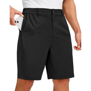 G Gradual Men’s Golf Shorts with 5 Pockets 9″ Light Weight Stretch Quick Dry Casual Dress Work Shorts for Men(Black)