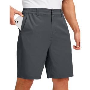 G Gradual Men’s Golf Shorts with 5 Pockets 9″ Light Weight Stretch Quick Dry Casual Dress Work Shorts for Men(Dark Grey)