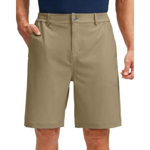 G Gradual Men’s Golf Shorts with 5 Pockets 9″ Light Weight Stretch Quick Dry Casual Dress Work Shorts for Men(Dusty Khaki)
