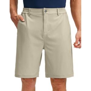G Gradual Men’s Golf Shorts with 5 Pockets 9″ Light Weight Stretch Quick Dry Casual Dress Work Shorts for Men(Light Khaki)