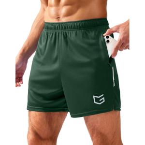 G Gradual Men’s Gym Shorts 5″/7″/10″ with Zipper Pockets Basketball Athletic Mesh Quick Dry Shorts for Workout Running Tennis(Dark Olive)