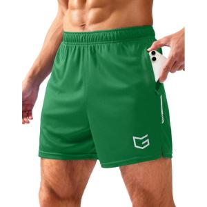G Gradual Men’s Gym Shorts 5″/7″/10″ with Zipper Pockets Basketball Athletic Mesh Quick Dry Shorts for Workout Running Tennis(Forest Green)