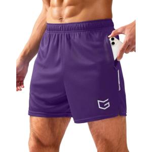 G Gradual Men’s Gym Shorts 5″/7″/10″ with Zipper Pockets Basketball Athletic Mesh Quick Dry Shorts for Workout Running Tennis(Purple)
