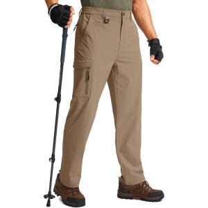 G Gradual Men’s Hiking Cargo Pants Water Resistant Quick Dry Lightweight Outdoor Tactical Pants for Men with Multi Pocket(Dark Khaki)