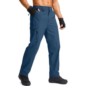 G Gradual Men’s Hiking Cargo Pants Water Resistant Quick Dry Lightweight Outdoor Tactical Pants for Men with Multi Pocket(Lyons Blue)