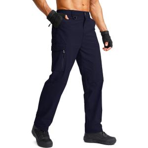 G Gradual Men’s Hiking Cargo Pants Water Resistant Quick Dry Lightweight Outdoor Tactical Pants for Men with Multi Pocket(Navy)