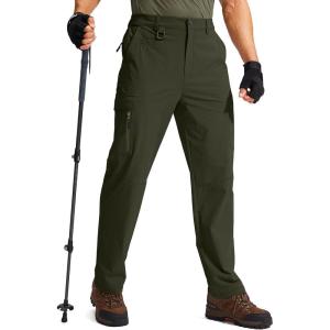 G Gradual Men’s Hiking Cargo Pants Water Resistant Quick Dry Lightweight Outdoor Tactical Pants for Men with Multi Pocket(Olive)