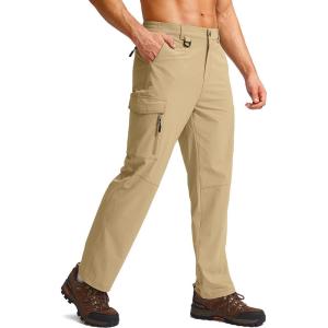 G Gradual Men’s Hiking Cargo Pants Water Resistant Quick Dry Lightweight Outdoor Tactical Pants for Men with Multi Pocket(Sand)