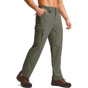 G Gradual Men’s Hiking Cargo Pants Water Resistant Quick Dry Lightweight Outdoor Tactical Pants for Men with Multi Pocket(Slate Green)