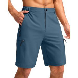 G Gradual Mens Hiking Cargo Shorts with 4 Zipper Pockets 9″ Quick Dry Lightweight Casual Work Shorts for Men Golf Fishing(Dark Blue)