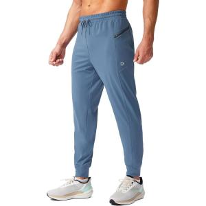 G Gradual Men’s Joggers Pants with Zipper Pockets Stretch Athletic Sweatpants for Men Workout Jogging Running(Blue)