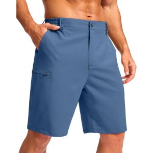 G Gradual Men’s Lightweight Shorts 9″ 4 Pockets Stretch Quick-Dry Summer Shorts for Casual Golf Work Hiking Trips (9″, Blue, XL)