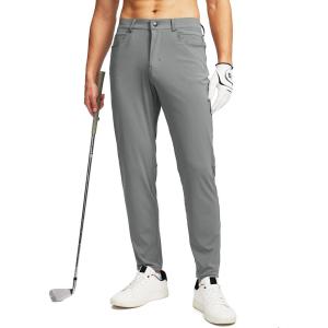 G Gradual Men’s Stretch Golf Pants with 6 Pockets Slim Fit Dress Pants for Men Travel Casual Work(Light Grey)