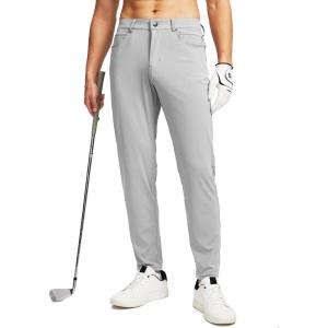 G Gradual Men’s Stretch Golf Pants with 6 Pockets Slim Fit Dress Pants for Men Travel Casual Work(Silver Grey)
