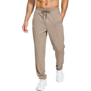 G Gradual Men’s Sweatpants with Pockets Lightweight Workout Athletic Track Pants Stretch Gym Running Jogging Joggers for Men(Khaki)