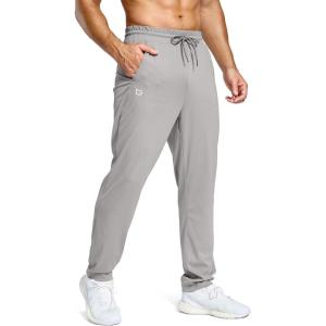 G Gradual Men’s Sweatpants with Pockets Lightweight Workout Athletic Track Pants Stretch Gym Running Jogging Joggers for Men(Light Grey)