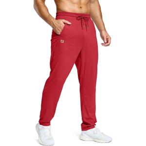 G Gradual Men’s Sweatpants with Pockets Lightweight Workout Athletic Track Pants Stretch Gym Running Jogging Joggers for Men(Power Red)