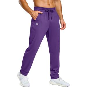 G Gradual Men’s Sweatpants with Pockets Lightweight Workout Athletic Track Pants Stretch Gym Running Jogging Joggers for Men(Purple)