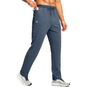 G Gradual Men’s Sweatpants with Zipper Pocket Workout Athletic Track Pants Stretch Tapered Joggers for Gym Running Jogging(Dusty Blue)