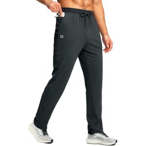 G Gradual Men’s Sweatpants with Zipper Pocket Workout Athletic Track Pants Stretch Tapered Joggers for Gym Running Jogging(Grey)