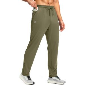 G Gradual Men’s Sweatpants with Zipper Pocket Workout Athletic Track Pants Stretch Tapered Joggers for Gym Running Jogging(Grey Eucalyptus)